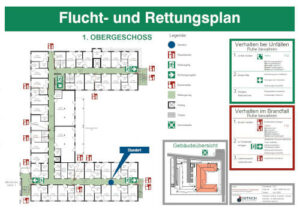 Flucht- und Rettungspläne Unterschied Feuerwehrpläne